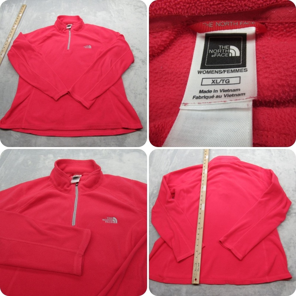The North Face‎ Sweatshirt Womens XL Pink Lightweight Fleece 1/4 Zip Pullover